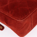 CHANEL Matelasse Hand Bag Leather Red Gold CC Auth 211822A-13