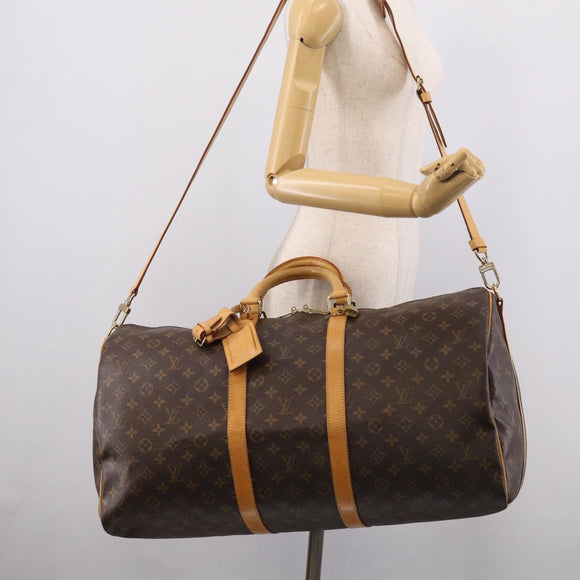 LOUIS VUITTON Monogram Keepall Bandouliere55 Boston Bag M41414 LV Auth 211823V
