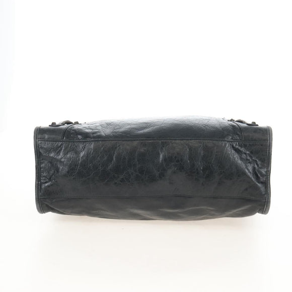 Balenciaga The City Hand Bag Leather 2way Black 115748 Auth 211830V