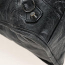 Balenciaga The City Hand Bag Leather 2way Black 115748 Auth 211830V-13