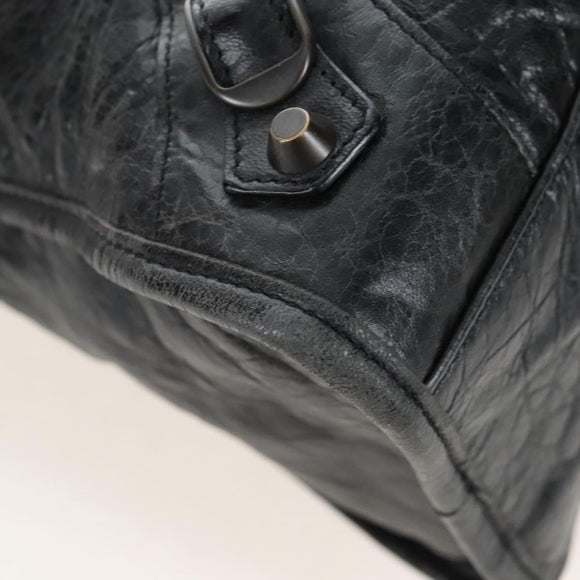 Balenciaga The City Hand Bag Leather 2way Black 115748 Auth 211830V