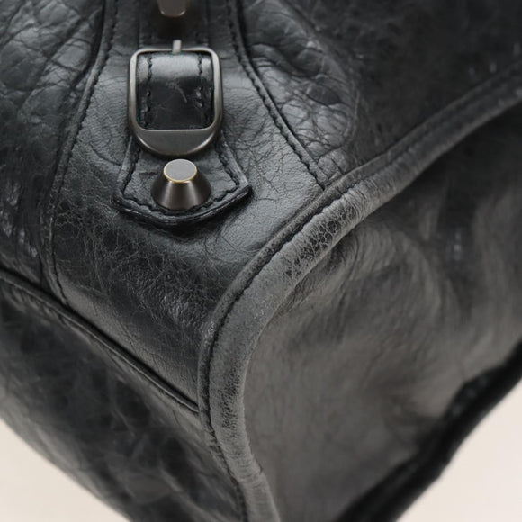 Balenciaga The City Hand Bag Leather 2way Black 115748 Auth 211830V