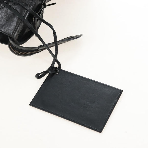 Balenciaga The City Hand Bag Leather 2way Black 115748 Auth 211830V