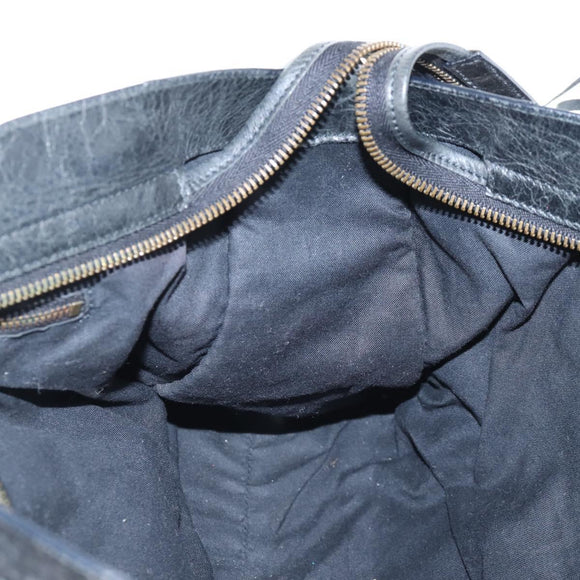 Balenciaga The City Hand Bag Leather 2way Black 115748 Auth 211830V