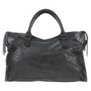 Balenciaga The City Hand Bag Leather 2way Black 115748 Auth 211830V-3