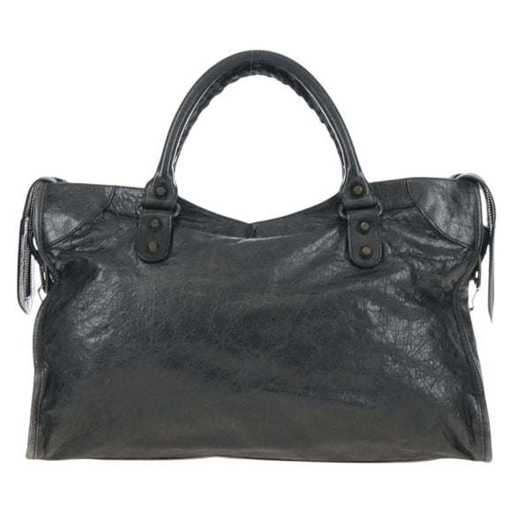 Balenciaga The City Hand Bag Leather 2way Black 115748 Auth 211830V