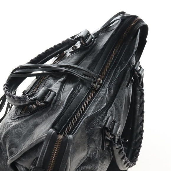 Balenciaga The City Hand Bag Leather 2way Black 115748 Auth 211830V