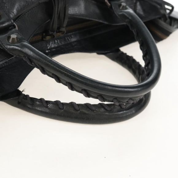 Balenciaga The City Hand Bag Leather 2way Black 115748 Auth 211830V