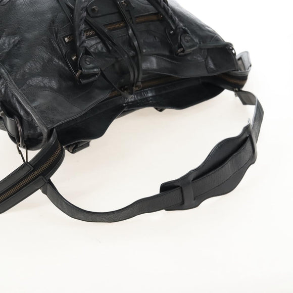 Balenciaga The City Hand Bag Leather 2way Black 115748 Auth 211830V
