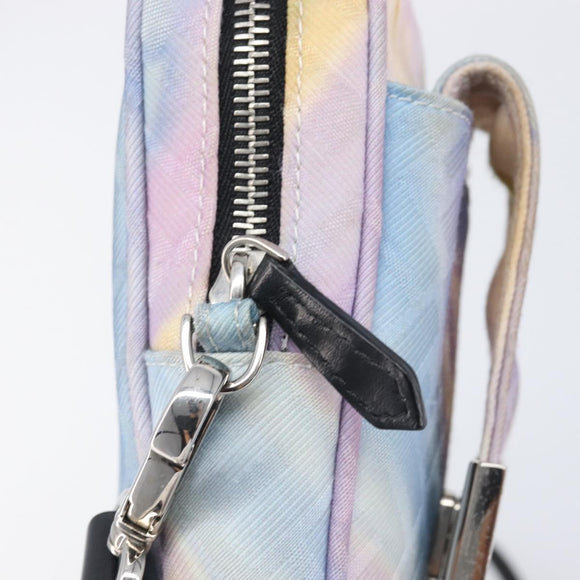 FENDI Zucca Canvas Shoulder Bag Multicolor Silver Auth 211831A