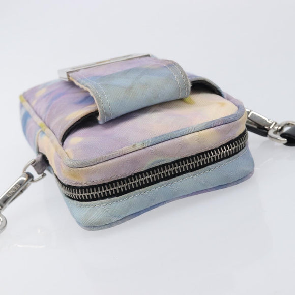 FENDI Zucca Canvas Shoulder Bag Multicolor Silver Auth 211831A