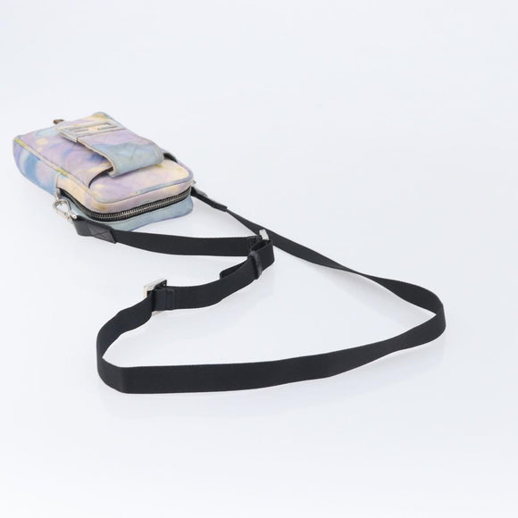 FENDI Zucca Canvas Shoulder Bag Multicolor Silver Auth 211831A