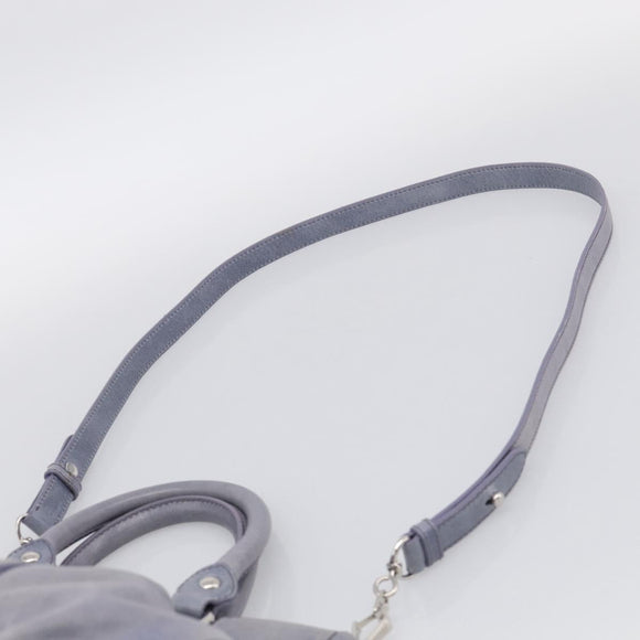 Miu Miu Hand Bag Vittero 2way Purple Silver Auth 211833V