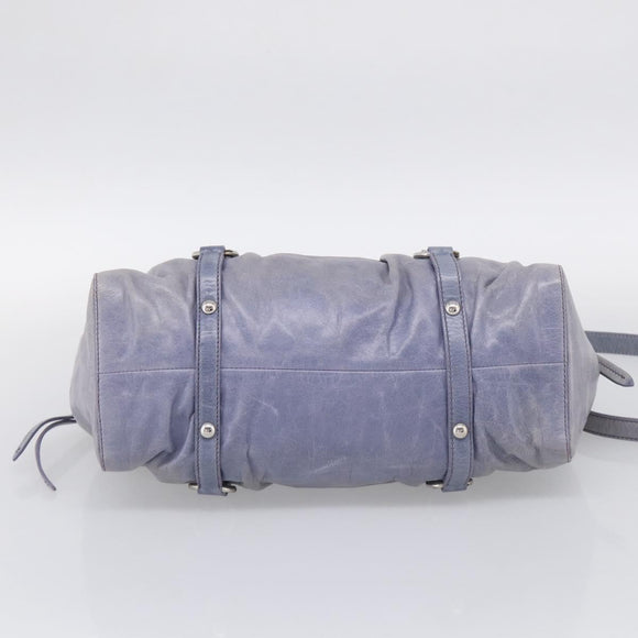 Miu Miu Hand Bag Vittero 2way Purple Silver Auth 211833V