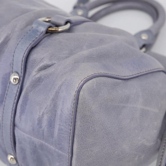 Miu Miu Hand Bag Vittero 2way Purple Silver Auth 211833V