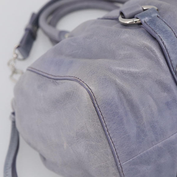 Miu Miu Hand Bag Vittero 2way Purple Silver Auth 211833V