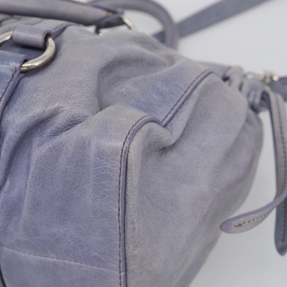 Miu Miu Hand Bag Vittero 2way Purple Silver Auth 211833V