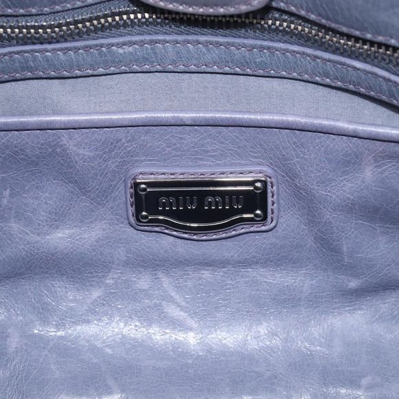 Miu Miu Hand Bag Vittero 2way Purple Silver Auth 211833V