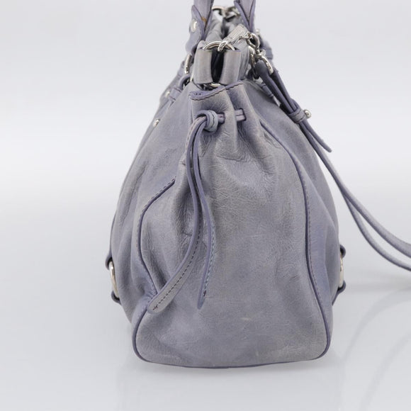 Miu Miu Hand Bag Vittero 2way Purple Silver Auth 211833V