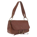 Miu Miu Shoulder Bag Leather Brown Gold Auth 211834A-1
