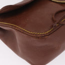 Miu Miu Shoulder Bag Leather Brown Gold Auth 211834A-10