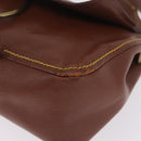 Miu Miu Shoulder Bag Leather Brown Gold Auth 211834A-11