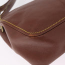Miu Miu Shoulder Bag Leather Brown Gold Auth 211834A-12
