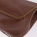 Miu Miu Shoulder Bag Leather Brown Gold Auth 211834A-13