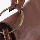 Miu Miu Shoulder Bag Leather Brown Gold Auth 211834A-15