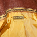 Miu Miu Shoulder Bag Leather Brown Gold Auth 211834A-17