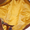 Miu Miu Shoulder Bag Leather Brown Gold Auth 211834A-18