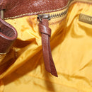 Miu Miu Shoulder Bag Leather Brown Gold Auth 211834A-21