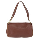 Miu Miu Shoulder Bag Leather Brown Gold Auth 211834A-3