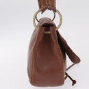 Miu Miu Shoulder Bag Leather Brown Gold Auth 211834A-5