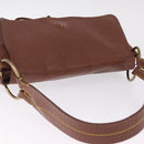 Miu Miu Shoulder Bag Leather Brown Gold Auth 211834A-6