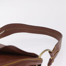 Miu Miu Shoulder Bag Leather Brown Gold Auth 211834A-8