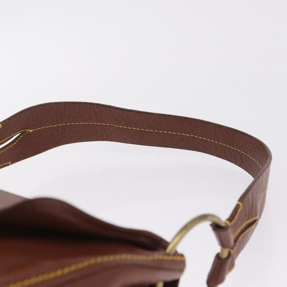 Miu Miu Shoulder Bag Leather Brown Gold Auth 211834A