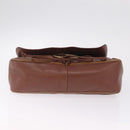 Miu Miu Shoulder Bag Leather Brown Gold Auth 211834A-9