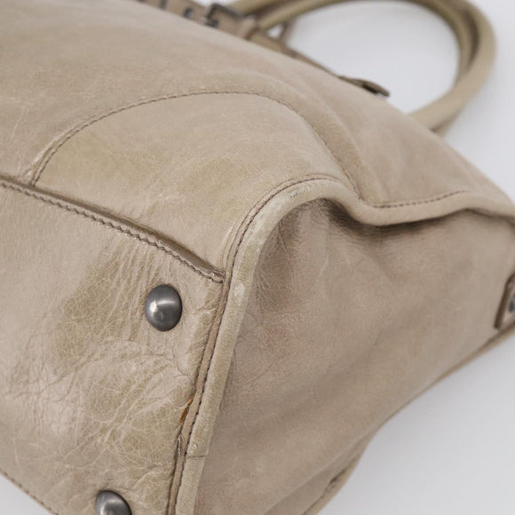 Miu Miu Hand Bag Leather 2way Beige Auth 211835A