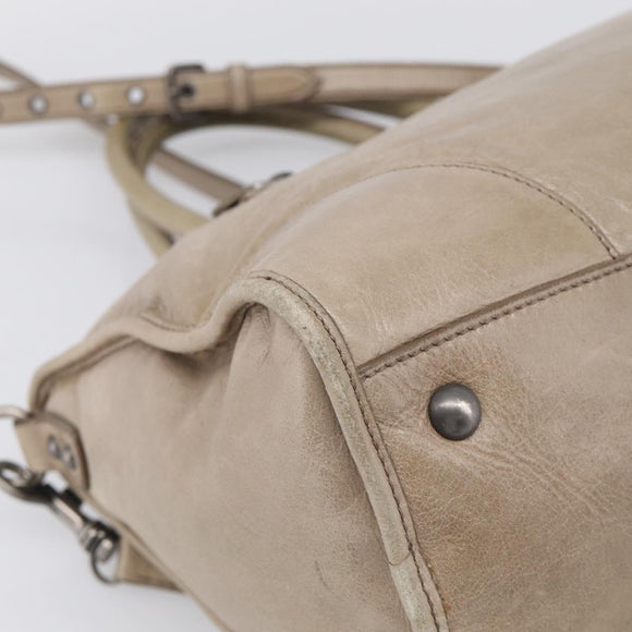 Miu Miu Hand Bag Leather 2way Beige Auth 211835A