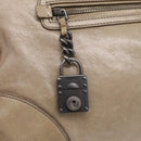 Miu Miu Hand Bag Leather 2way Beige Auth 211835A-17