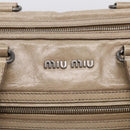 Miu Miu Hand Bag Leather 2way Beige Auth 211835A-18