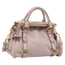 Miu Miu Hand Bag Vittero 2way Pink Gold Auth 211836V-1