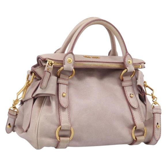 Miu Miu Hand Bag Vittero 2way Pink Gold Auth 211836V