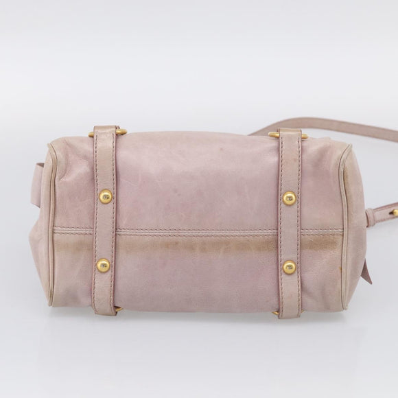Miu Miu Hand Bag Vittero 2way Pink Gold Auth 211836V