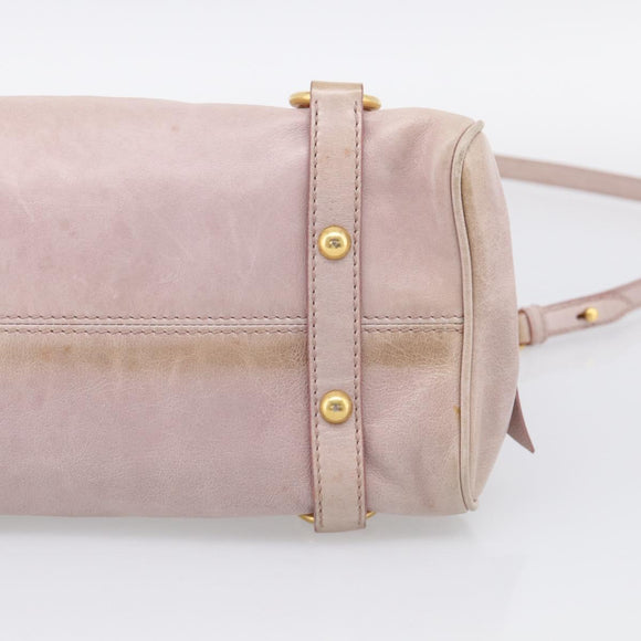 Miu Miu Hand Bag Vittero 2way Pink Gold Auth 211836V