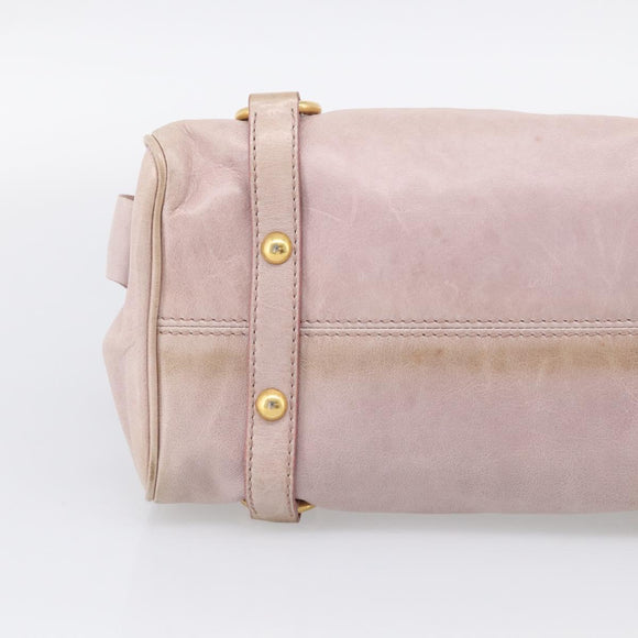 Miu Miu Hand Bag Vittero 2way Pink Gold Auth 211836V