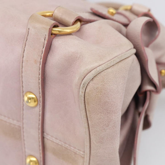 Miu Miu Hand Bag Vittero 2way Pink Gold Auth 211836V