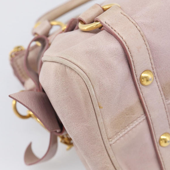 Miu Miu Hand Bag Vittero 2way Pink Gold Auth 211836V