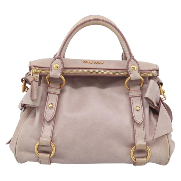 Miu Miu Hand Bag Vittero 2way Pink Gold Auth 211836V
